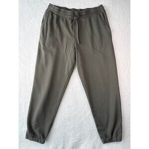 Zara Fleece Jogger Sweatpants Size XXL Green Drawstring Lounge Athleisure Casual